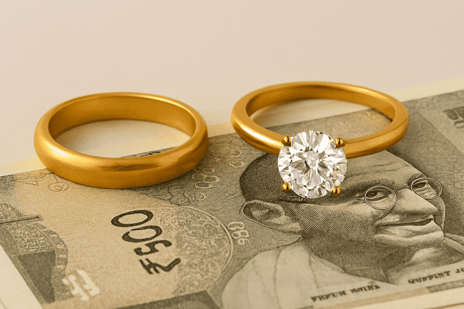 Two diamonds side by side, one smaller but brilliantly cut and sparkling, the other larger but dull with visible inclusions.