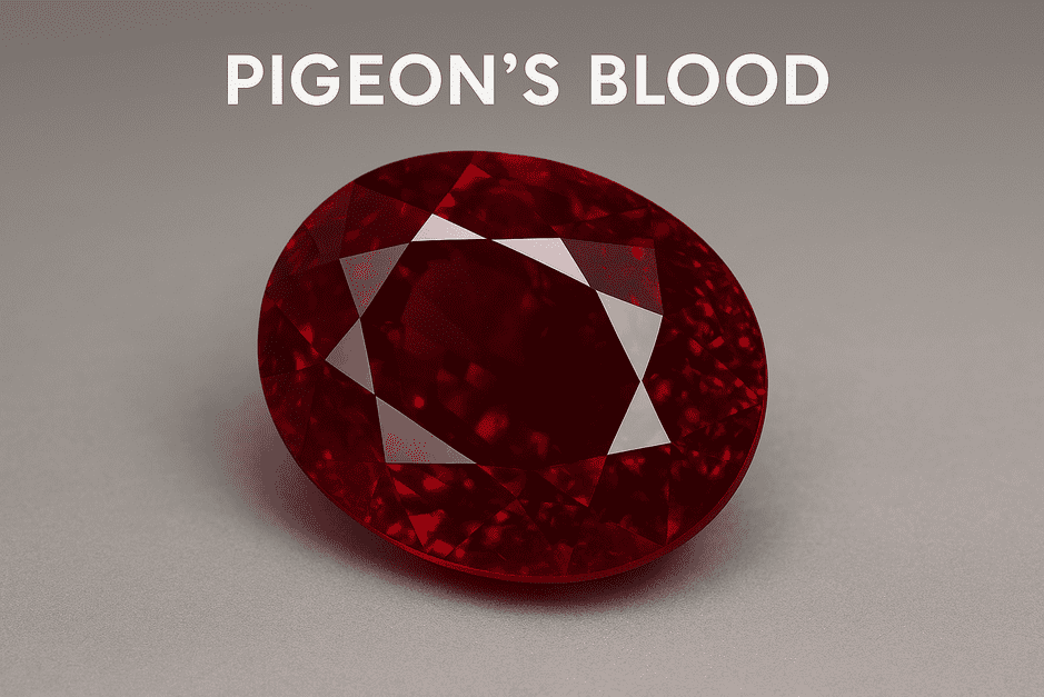 Close-up of a vivid red ruby under natural light.