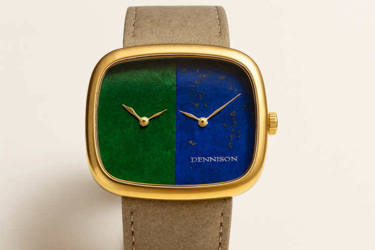 Bloodstone & Lapis in Gold by Dennison: ALD Dual Time Watch
