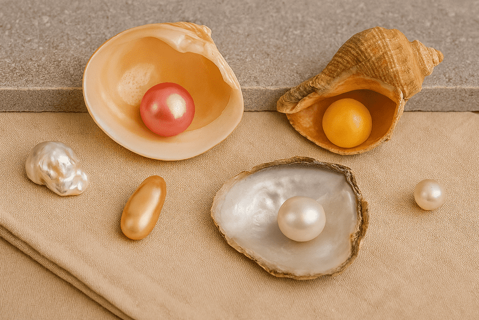 Natural pearls can form in many mollusks.