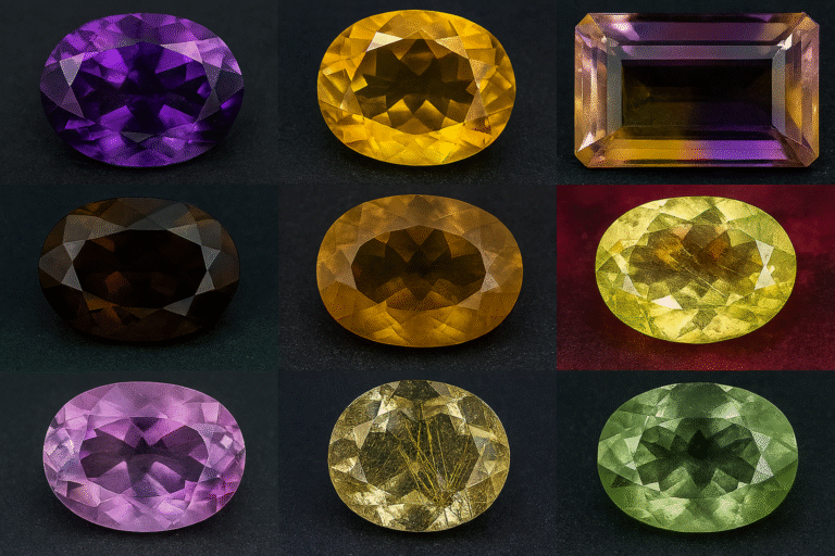 Dyed quartz mimicking amethyst with visible color concentrations in cracks