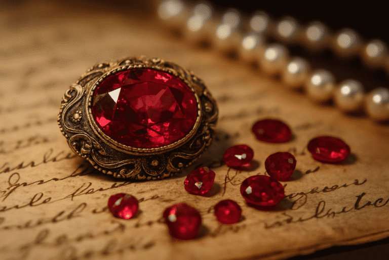 hidden value in old cut rubies shown in vintage cushion ruby ring.