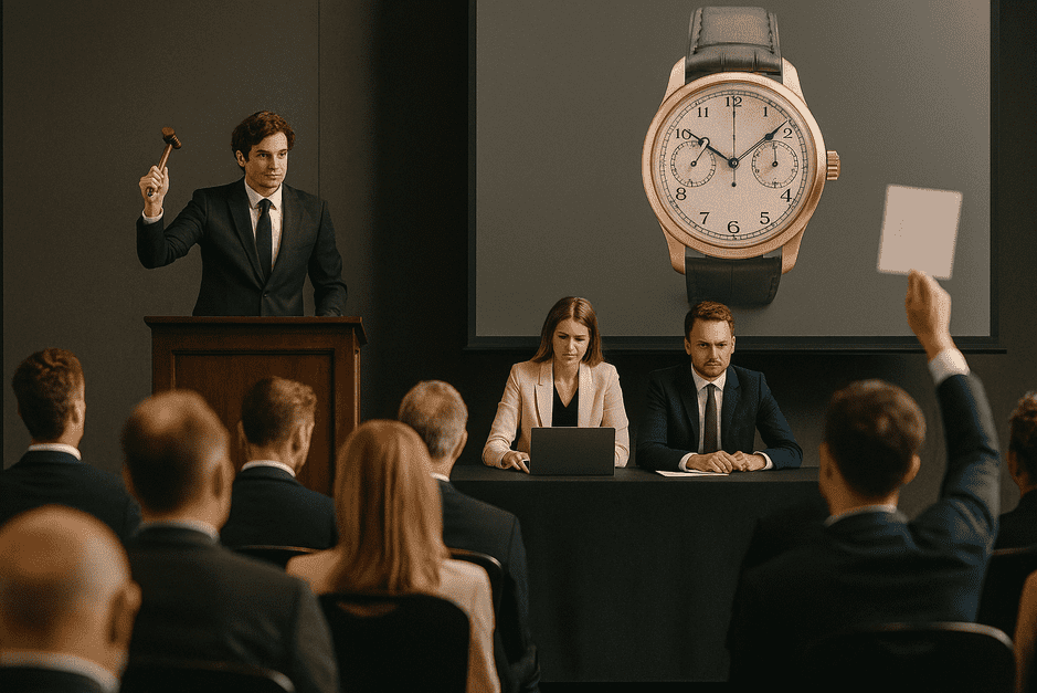 Founders of Marteau & Co. watch auctions Arthur Touchot and Leonard Pictet