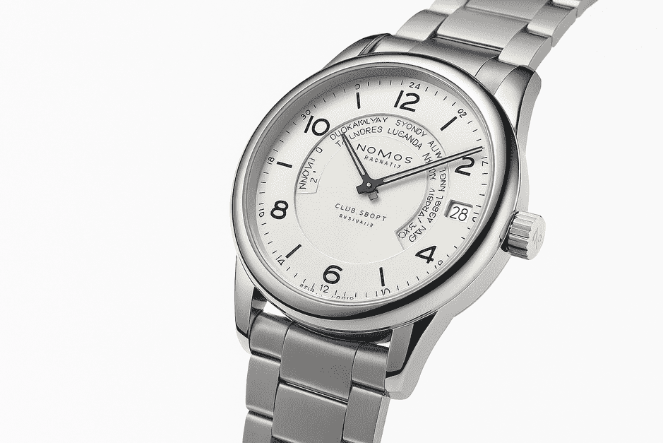 NOMOS Glashütte Club Sport neomatik Worldtimer Silver with DUW 3202 caliber