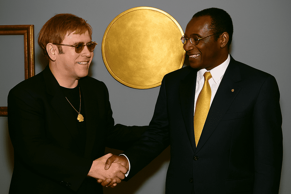 Official poster of Elton John gold documentary by World Gold Council.