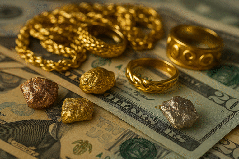 22K gold alloy composition with copper and silver metals