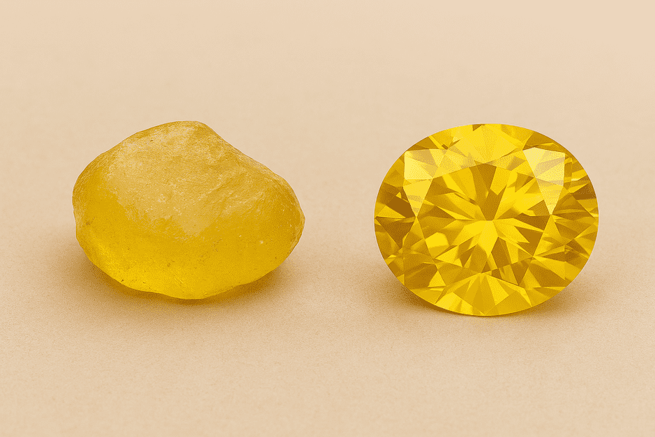 Sapphire cut mistake showing window and extinction in gemstone