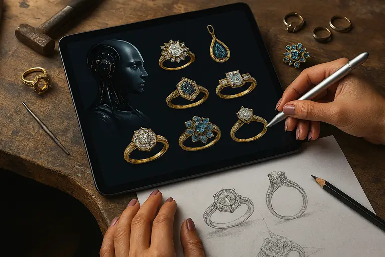 AI-assisted jewellery design concept.