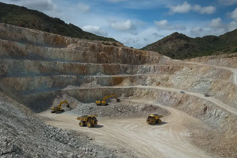Fluorite mining site in Mexico linked to clean-energy demand.