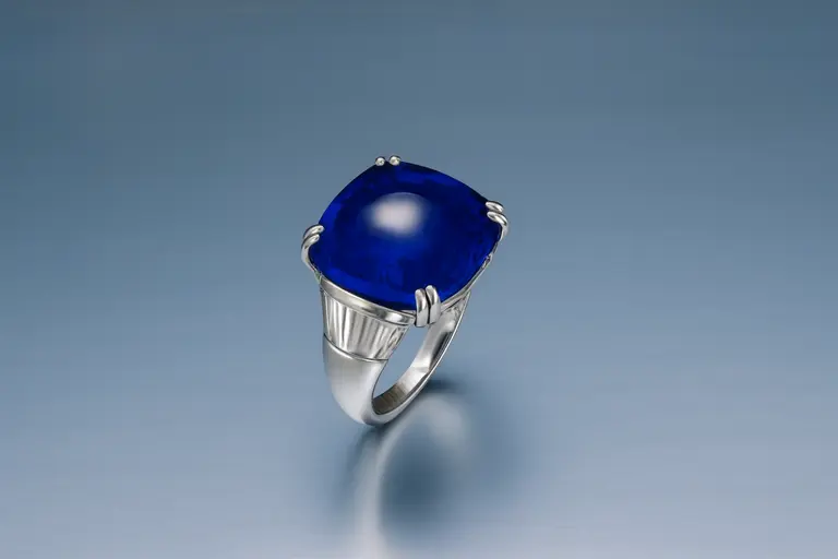 The Rockefeller Kashmir Sapphire Ring by Cartier.