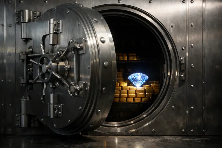 A highly secure vault door representing the storage at Le Freeport Singapore.