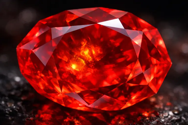 A vibrant orange Mexican Fire Opal showing high transparency and a faceted cut.