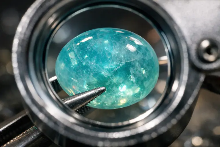 A professional macro shot of a faceted Grandidierite Gemstone Guide specimen.