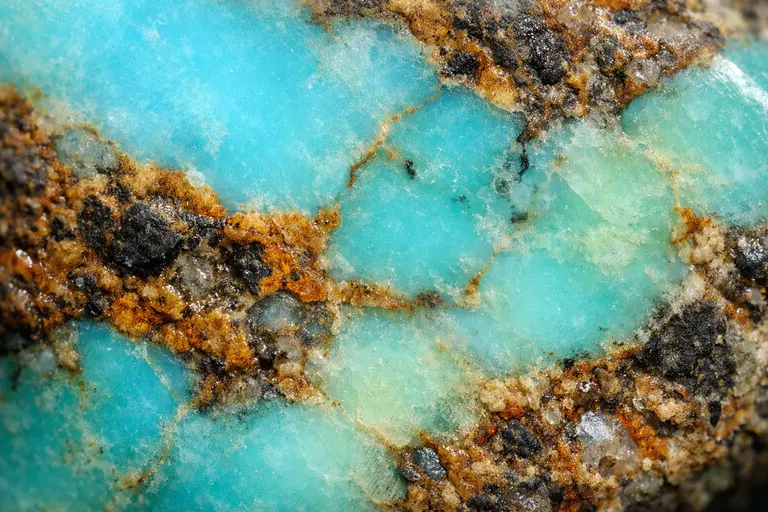 A polished teal and blue-green cabochon of authentic Mona Lisa Turquoise.