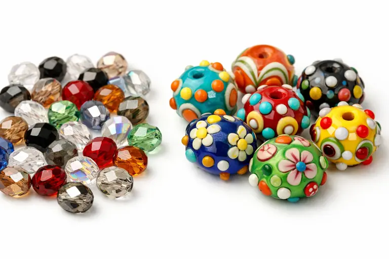 A colorful assortment of Czech and Indian glass beads used in professional jewelry making.