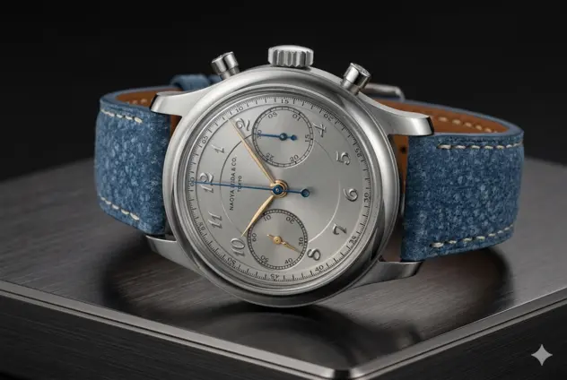 The hand-engraved German silver dial of a piece from the Naoya Hida 2026 Watch Collection.