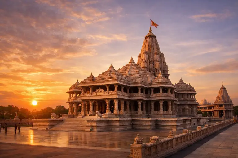The grand Ram Janmabhoomi Temple as featured in our Ayodhya travel guide.