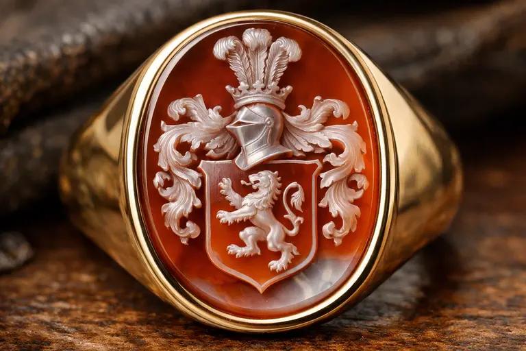 Hand-carved gemstone ring for someone buying intaglio jewelry in India.