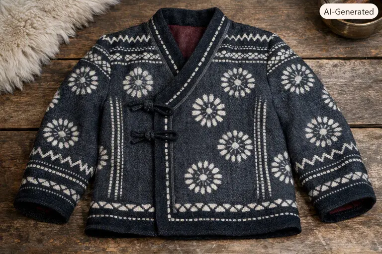 Traditional Thigma wool fabric preserved by Ladakhi textile designers and heritage experts.