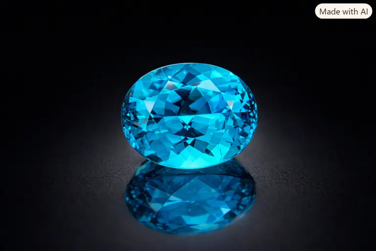 A vivid neon-blue Ethiopia Paraiba Tourmaline showing electric color saturation.