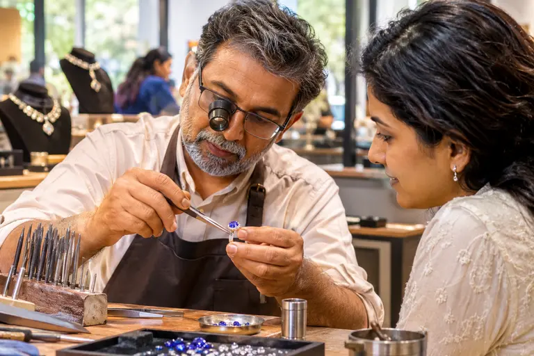 A skilled artisan demonstrating intricate jewellery techniques during an open workshop.